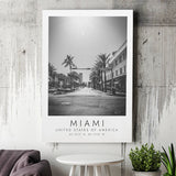 Miami Usa 1 Black And White Art Canvas Prints Wall Art Home Decor