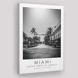 Miami Usa 1 Black And White Art Canvas Prints Wall Art Home Decor