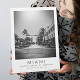 Miami Usa 1 Black And White Art Canvas Prints Wall Art Home Decor