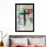 Micah 68 Cross Framed Canvas Prints - Painting Canvas, Framed Art, Prints for Sale, Wall Art, Wall Decor