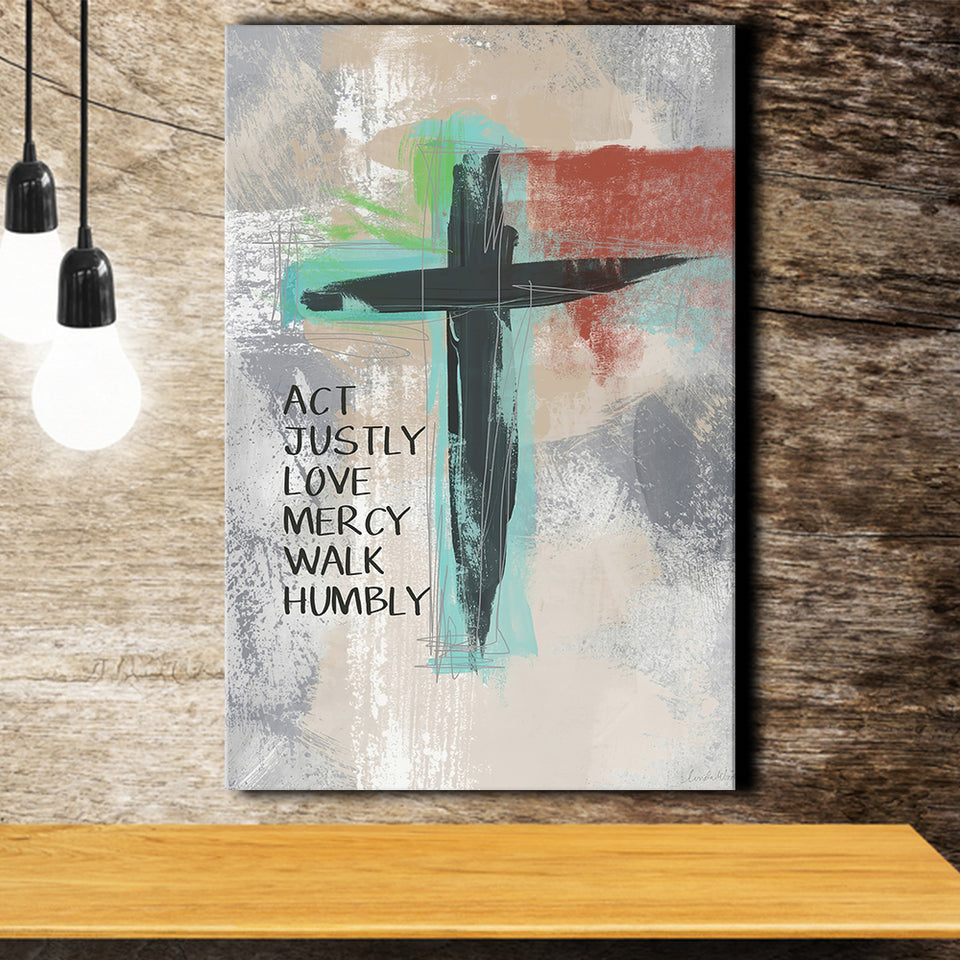 Micah 68 Cross Canvas Prints - Painting Canvas, Canvas Art, Prints for Sale, Wall Art, Wall Decor