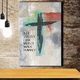 Micah 68 Cross Canvas Prints - Painting Canvas, Canvas Art, Prints for Sale, Wall Art, Wall Decor