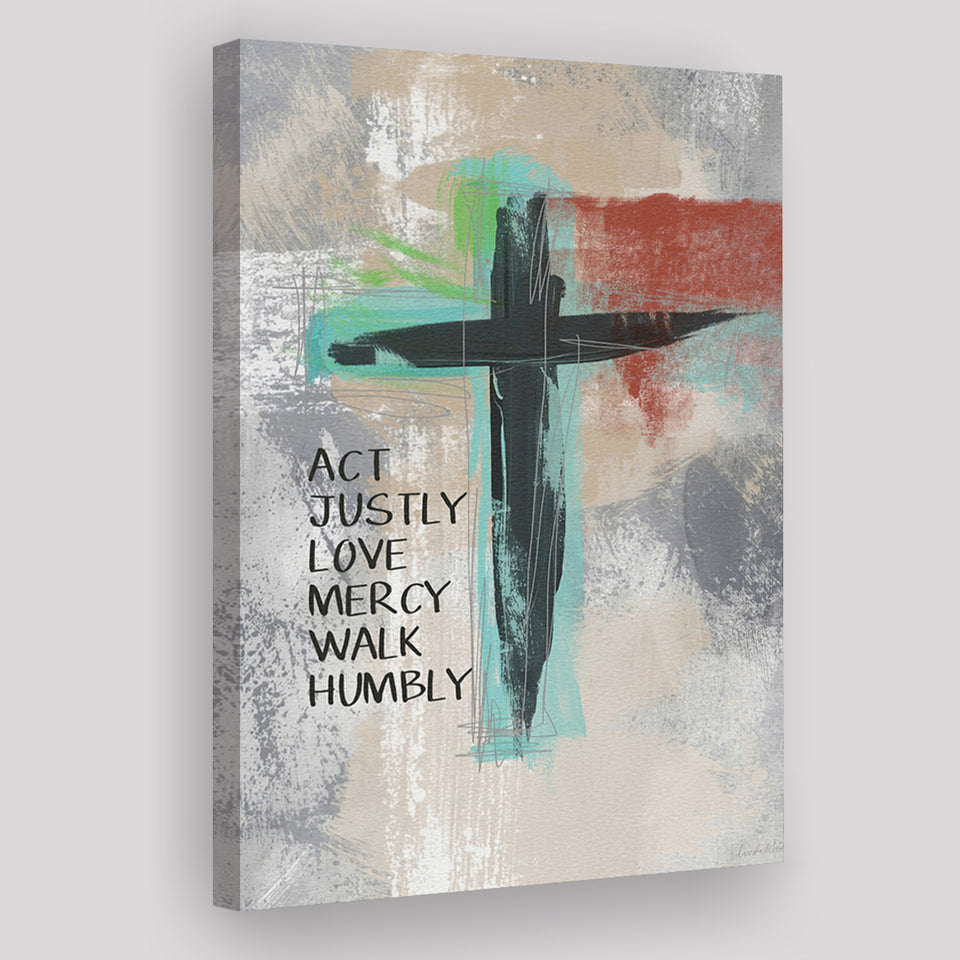 Micah 68 Cross Canvas Prints - Painting Canvas, Canvas Art, Prints for Sale, Wall Art, Wall Decor