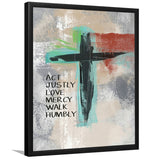Micah 68 Cross Framed Art Prints - Framed Painting, Painting Art, Prints for Sale, Wall Art, Wall Decor