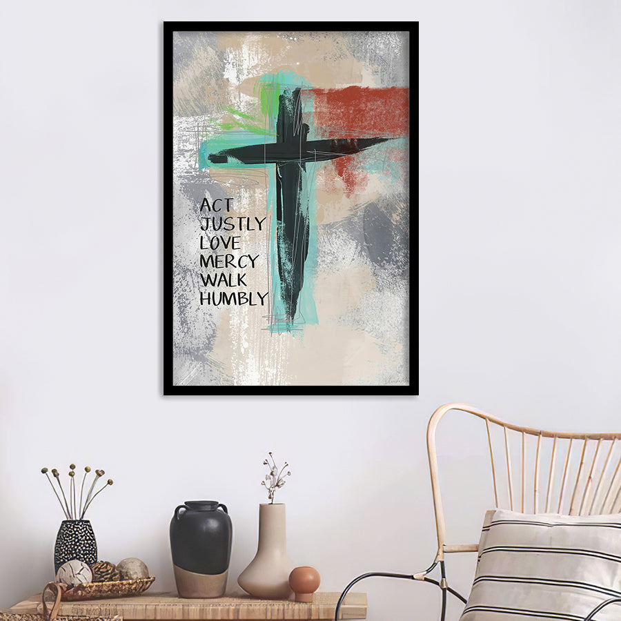 Micah 68 Cross Framed Art Prints - Framed Painting, Painting Art, Prints for Sale, Wall Art, Wall Decor