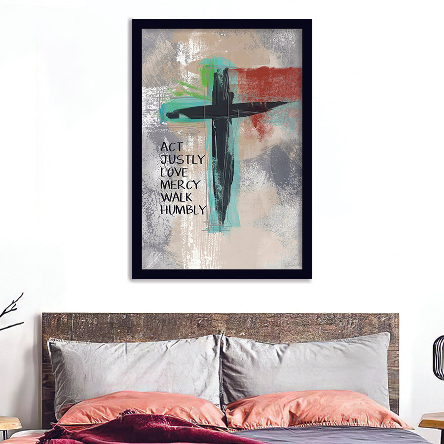 Micah 68 Cross Framed Art Prints - Framed Painting, Painting Art, Prints for Sale, Wall Art, Wall Decor