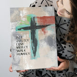 Micah 68 Cross Canvas Prints - Painting Canvas, Canvas Art, Prints for Sale, Wall Art, Wall Decor