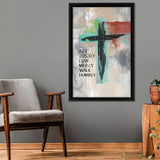 Micah 68 Cross Framed Canvas Prints - Painting Canvas, Framed Art, Prints for Sale, Wall Art, Wall Decor