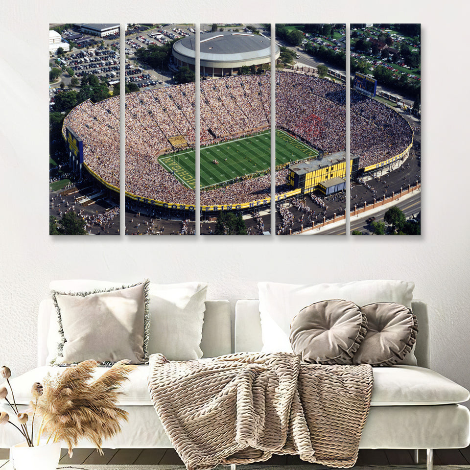 Michigan Stadium 2 5 Pieces B Canvas Prints Wall Art - Painting Canvas, Multi Panels,5 Panel, Wall Decor