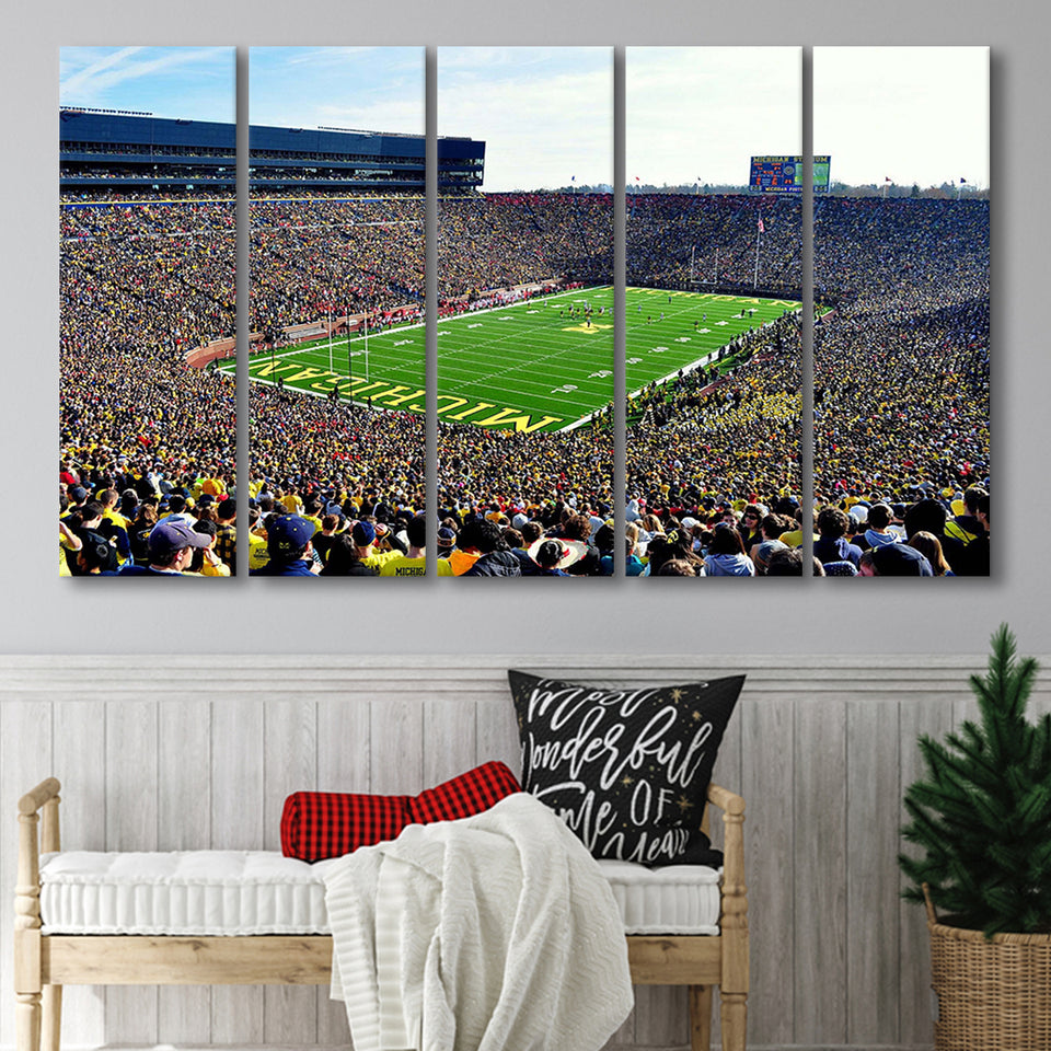 Michigan Stadium Canvas Prints The Big House Wall Art,Multi Panels B,Sport Stadium Art Prints, Fan Gift
