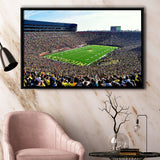 Michigan Stadium Framed Canvas Prints The Big House Wall Art,Sport Stadium Art Prints, Fan Gift