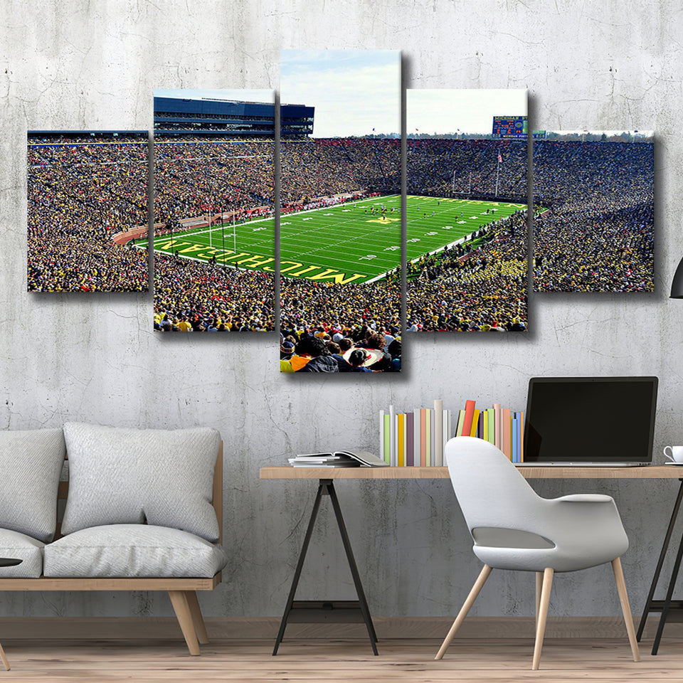 Michigan Stadium Canvas Prints The Big House Wall Art,Multi Panels,Sport Stadium Art Prints, Fan Gift