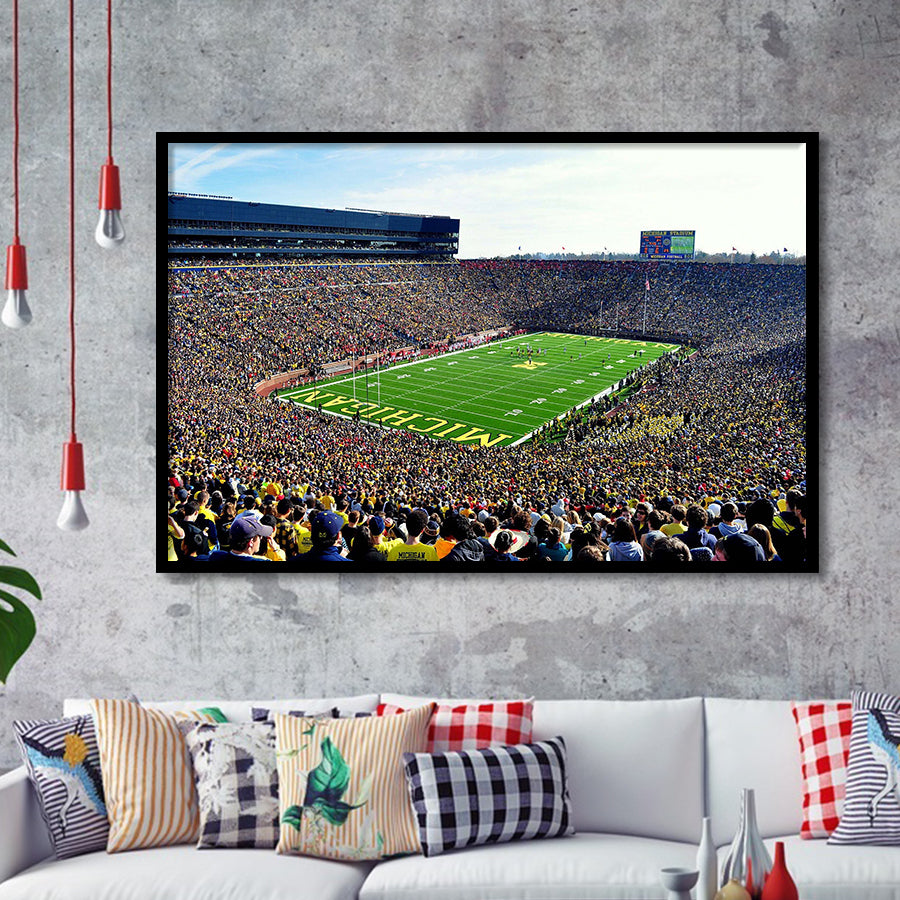 Michigan Stadium Art Prints The Big House Wall Art,Sport Stadium Art Prints, Fan Gift, Wall Decor