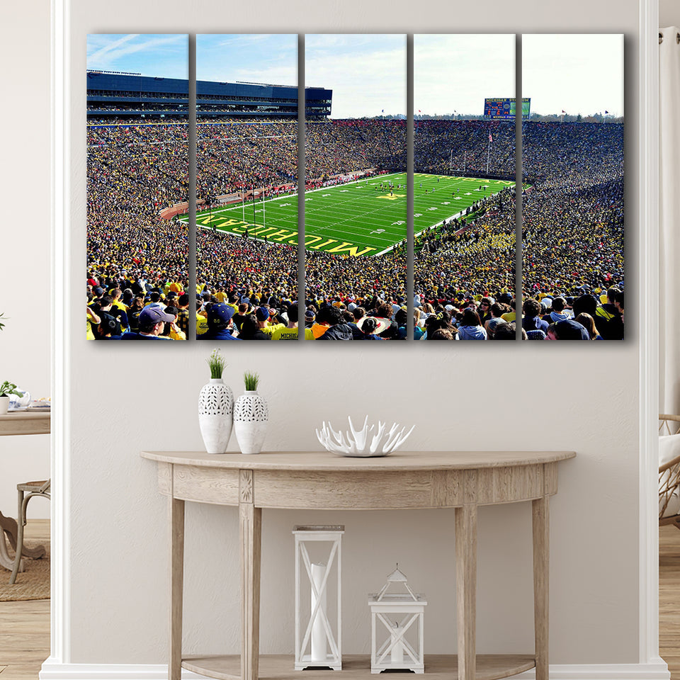 Michigan Stadium Canvas Prints The Big House Wall Art,Multi Panels B,Sport Stadium Art Prints, Fan Gift