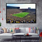 Michigan Stadium Framed Canvas Prints The Big House Wall Art,Sport Stadium Art Prints, Fan Gift