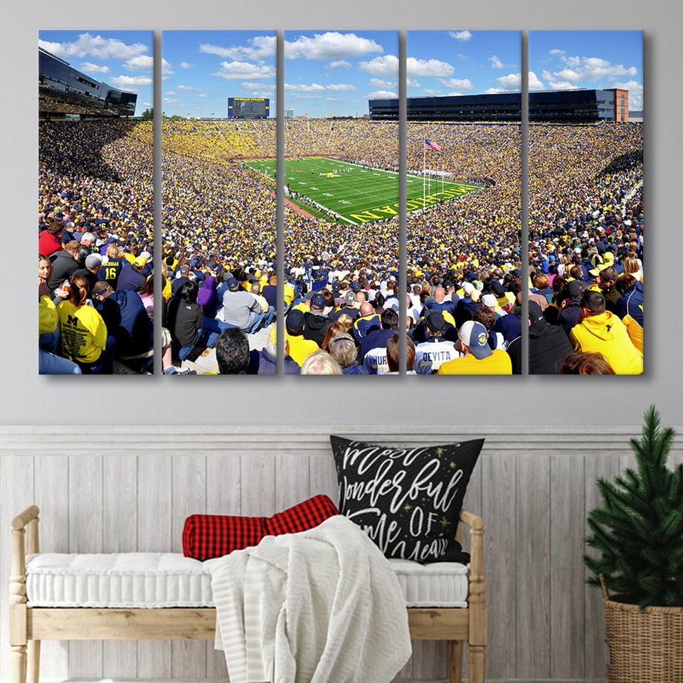 Michigan Stadium, Stadium Canvas, Sport Art, Gift for him, Multi Panels B, Canvas Prints Wall Art Decor