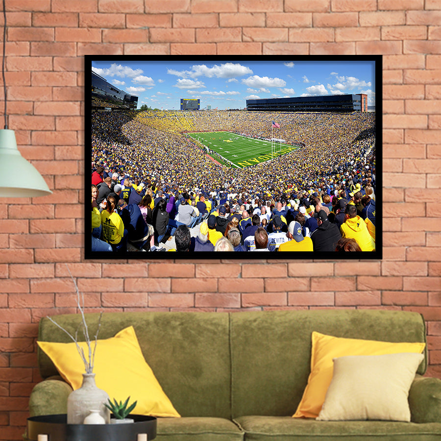 Michigan Stadium, Stadium Canvas, Sport Art, Gift for him, Framed Art Prints Wall Art Decor, Framed Picture