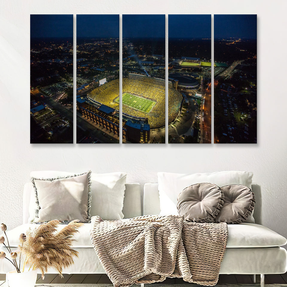 Michigan Stadium 5 Pieces B Canvas Prints Wall Art - Painting Canvas, Multi Panels,5 Panel, Wall Decor
