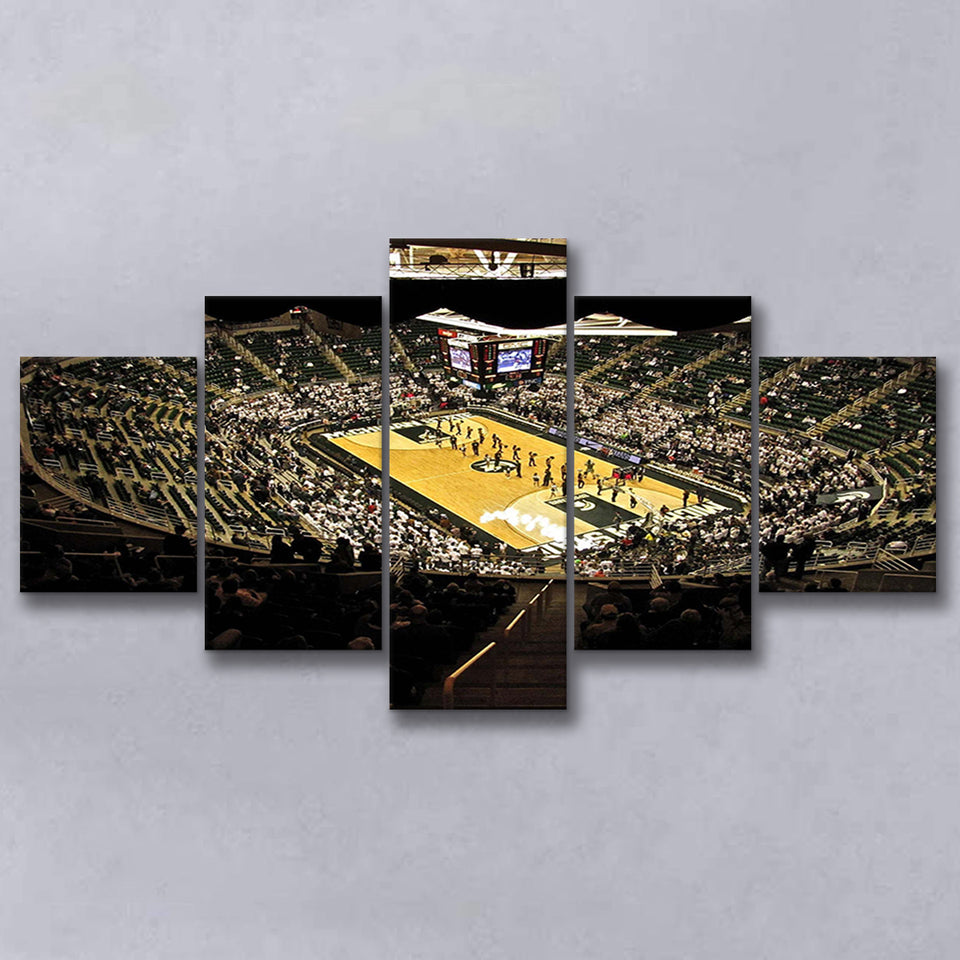 Michigan State Spartans Stadium Canvas Prints Breslin Center Wall Art,Multi Panels,Sport Stadium Art Prints, Fan Gift