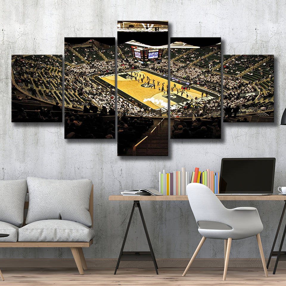 Michigan State Spartans Stadium Canvas Prints Breslin Center Wall Art,Multi Panels,Sport Stadium Art Prints, Fan Gift