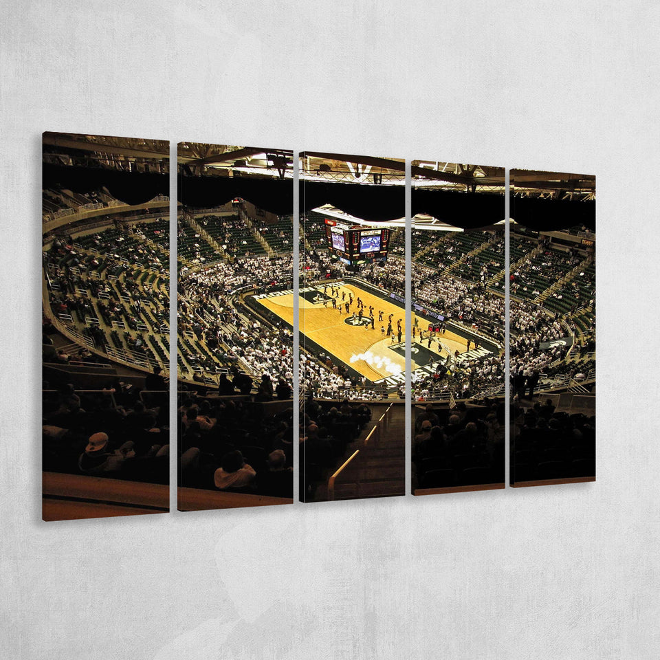 Michigan State Spartans Stadium Canvas Prints Breslin Center Wall Art,Multi Panels B,Sport Stadium Art Prints, Fan Gift