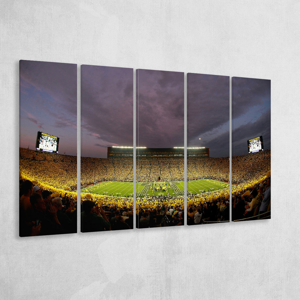 Michigan Wolverine Football, Stadium Canvas, Sport Art, Gift for him, Multi Panels B, Canvas Prints Wall Art Decor