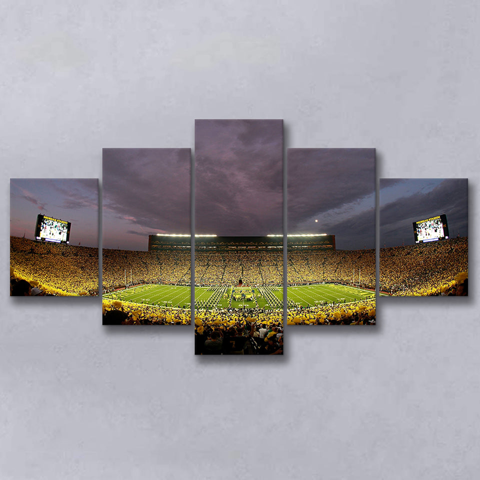 Michigan Wolverine Football, Stadium Canvas, Sport Art, Large Canvas, Multi Panels, Canvas Prints Wall Art Decor