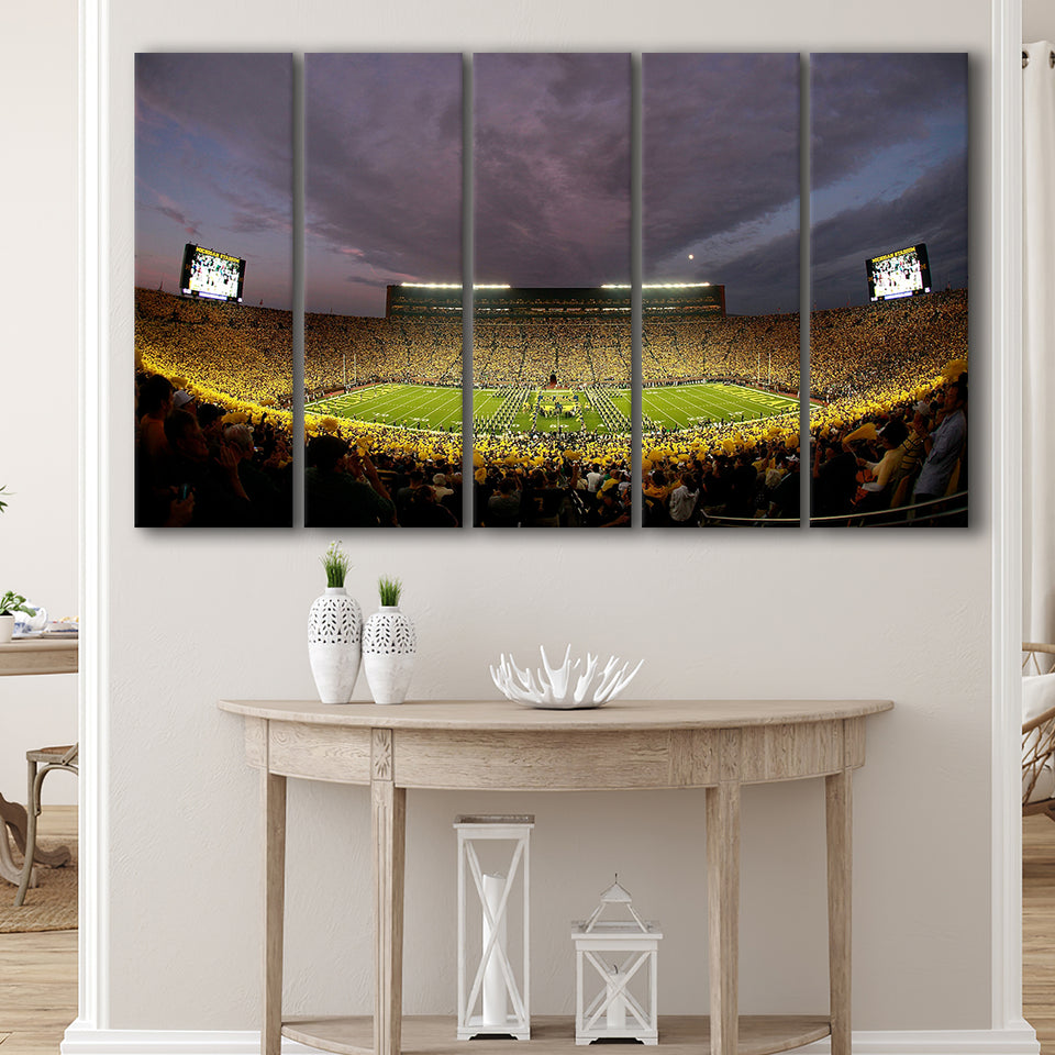 Michigan Wolverine Football, Stadium Canvas, Sport Art, Gift for him, Multi Panels B, Canvas Prints Wall Art Decor