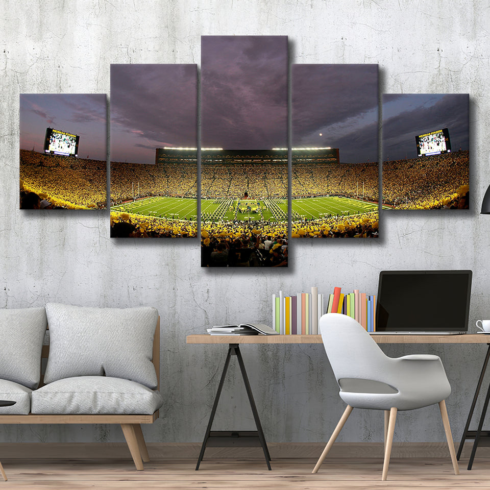 Michigan Wolverine Football, Stadium Canvas, Sport Art, Large Canvas, Multi Panels, Canvas Prints Wall Art Decor