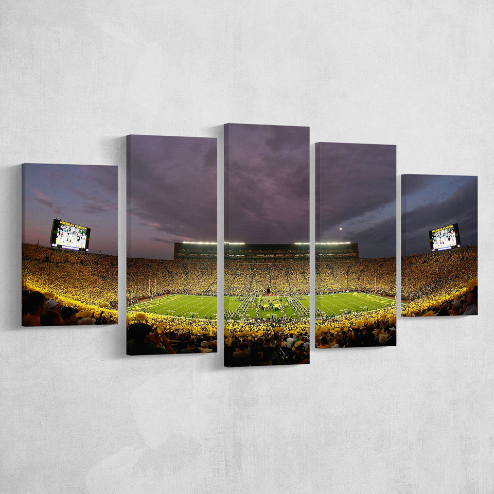 Michigan Wolverine Football, Stadium Canvas, Sport Art, Large Canvas, Multi Panels, Canvas Prints Wall Art Decor
