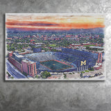 Michigan Wolverines Michigan Stadium Watercolor, Sport Art Prints Fan Gift, Canvas Prints Wall Art Decor