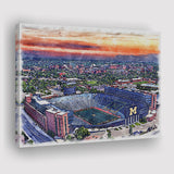Michigan Wolverines Michigan Stadium Watercolor, Sport Art Prints Fan Gift, Canvas Prints Wall Art Decor