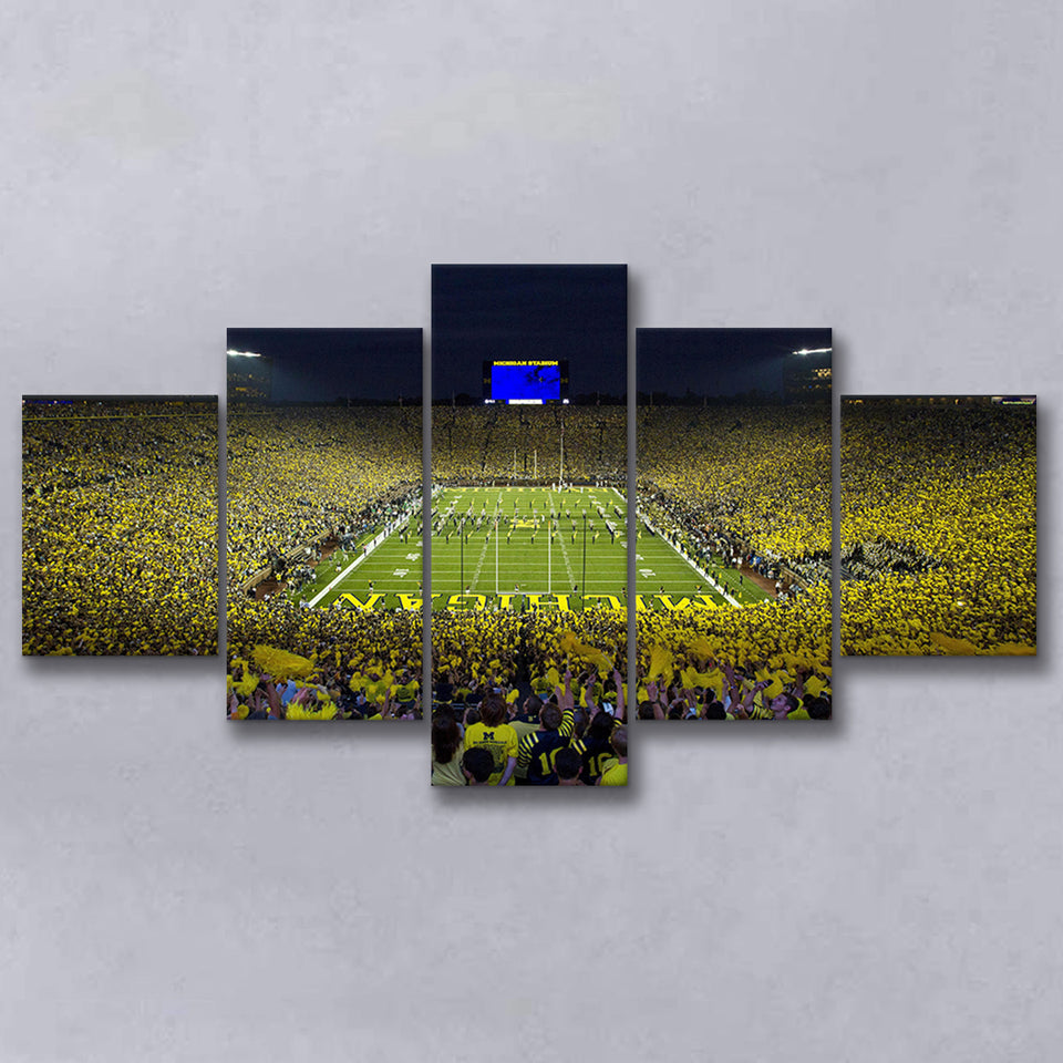 Michigan Wolverines Cornhole Boards, Stadium Canvas, Sport Art, Large Canvas, Multi Panels, Canvas Prints Wall Art Decor