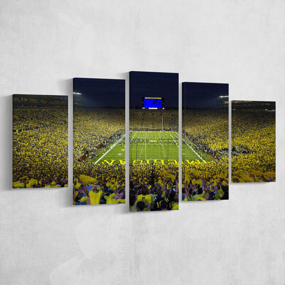 Michigan Wolverines Cornhole Boards, Stadium Canvas, Sport Art, Large Canvas, Multi Panels, Canvas Prints Wall Art Decor