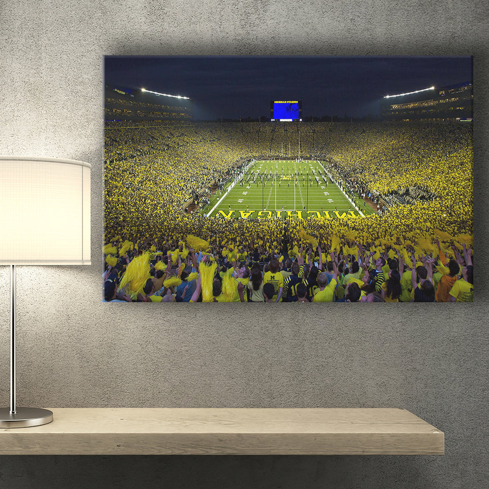 Michigan Wolverines Cornhole Boards, Stadium Canvas, Sport Art, Gift for him, Fan Gift, Canvas Prints Wall Art Decor