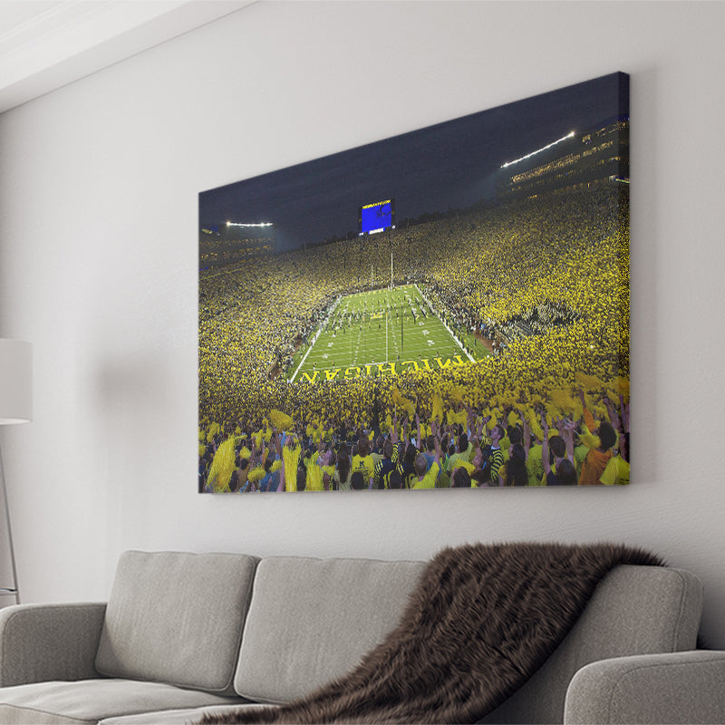 Michigan Wolverines Cornhole Boards, Stadium Canvas, Sport Art, Gift for him, Fan Gift, Canvas Prints Wall Art Decor