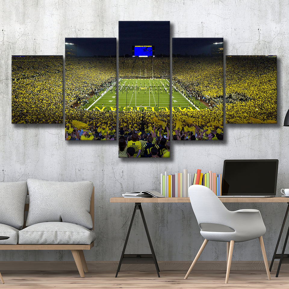 Michigan Wolverines Cornhole Boards, Stadium Canvas, Sport Art, Large Canvas, Multi Panels, Canvas Prints Wall Art Decor