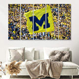 Michigan Wolverines Flags 5 Pieces B Canvas Prints Wall Art - Painting Canvas, Multi Panels,5 Panel, Wall Decor
