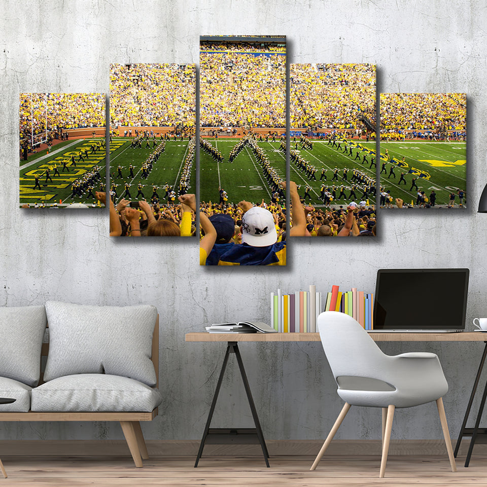 Michigan Wolverines Wall Art Michigan Stadium Canvas Prints The,Multi Panels,Sport Stadium Art Prints, Fan Gift