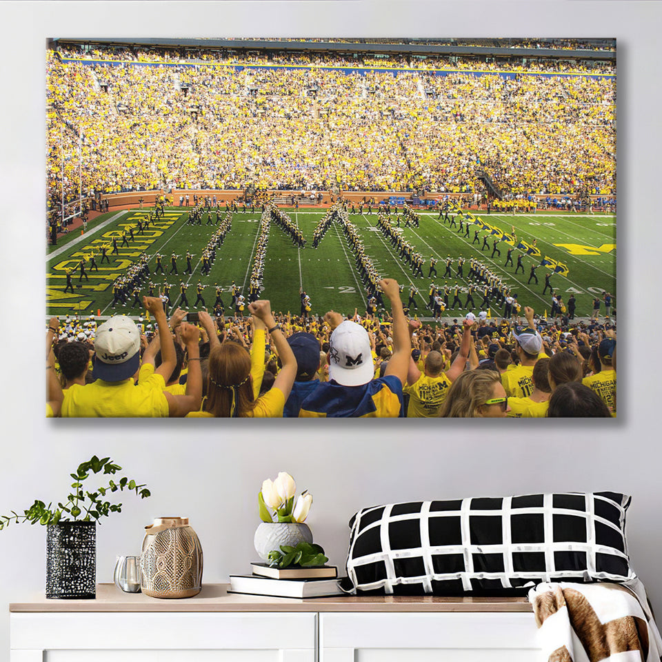 Michigan Wolverines Wall Art Michigan Stadium Canvas Prints The,Sport Stadium Art Prints, Fan Gift, Wall Decor