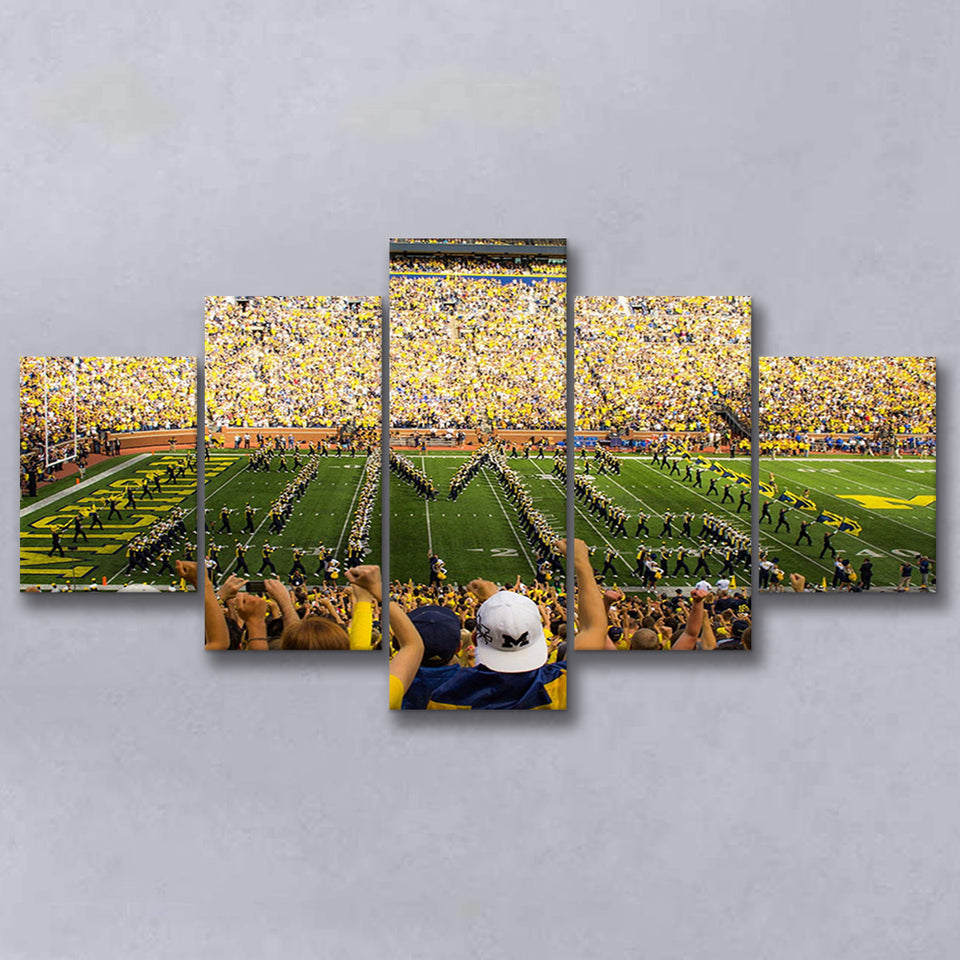 Michigan Wolverines Wall Art Michigan Stadium Canvas Prints The,Multi Panels,Sport Stadium Art Prints, Fan Gift