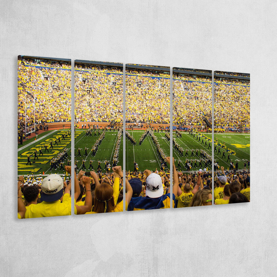 Michigan Wolverines Wall Art Michigan Stadium Canvas Prints The,Multi Panels B,Sport Stadium Art Prints, Fan Gift