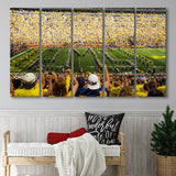 Michigan Wolverines Wall Art Michigan Stadium Canvas Prints The,Multi Panels B,Sport Stadium Art Prints, Fan Gift