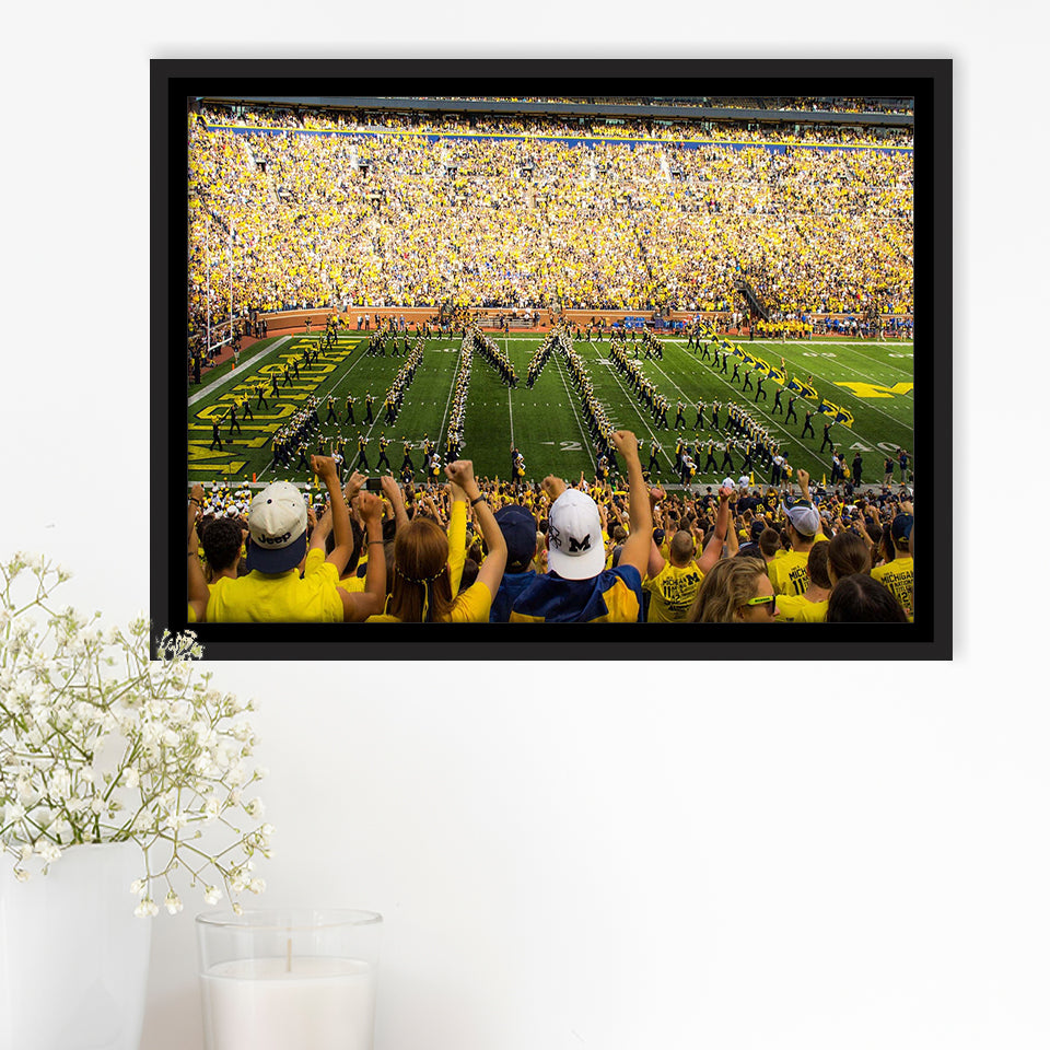 Michigan Wolverines Wall Art Michigan Stadium Framed Canvas Prints The,Sport Stadium Art Prints, Fan Gift
