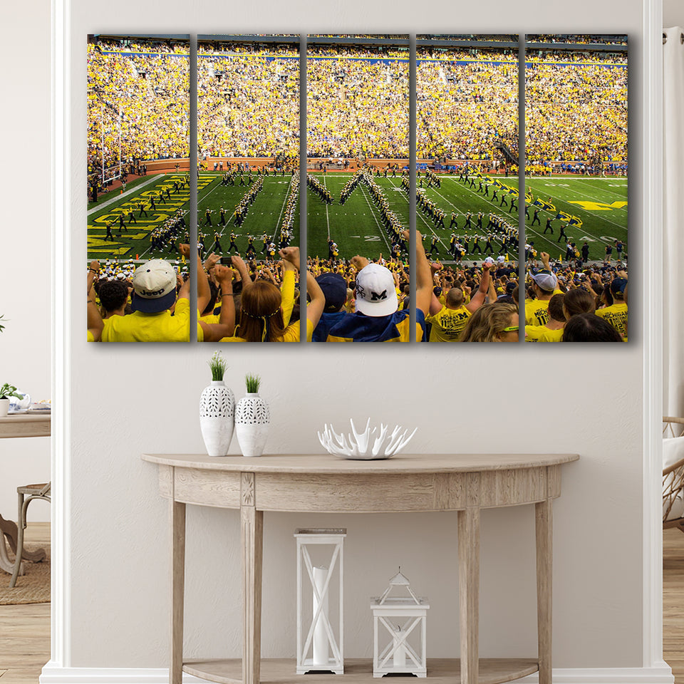 Michigan Wolverines Wall Art Michigan Stadium Canvas Prints The,Multi Panels B,Sport Stadium Art Prints, Fan Gift