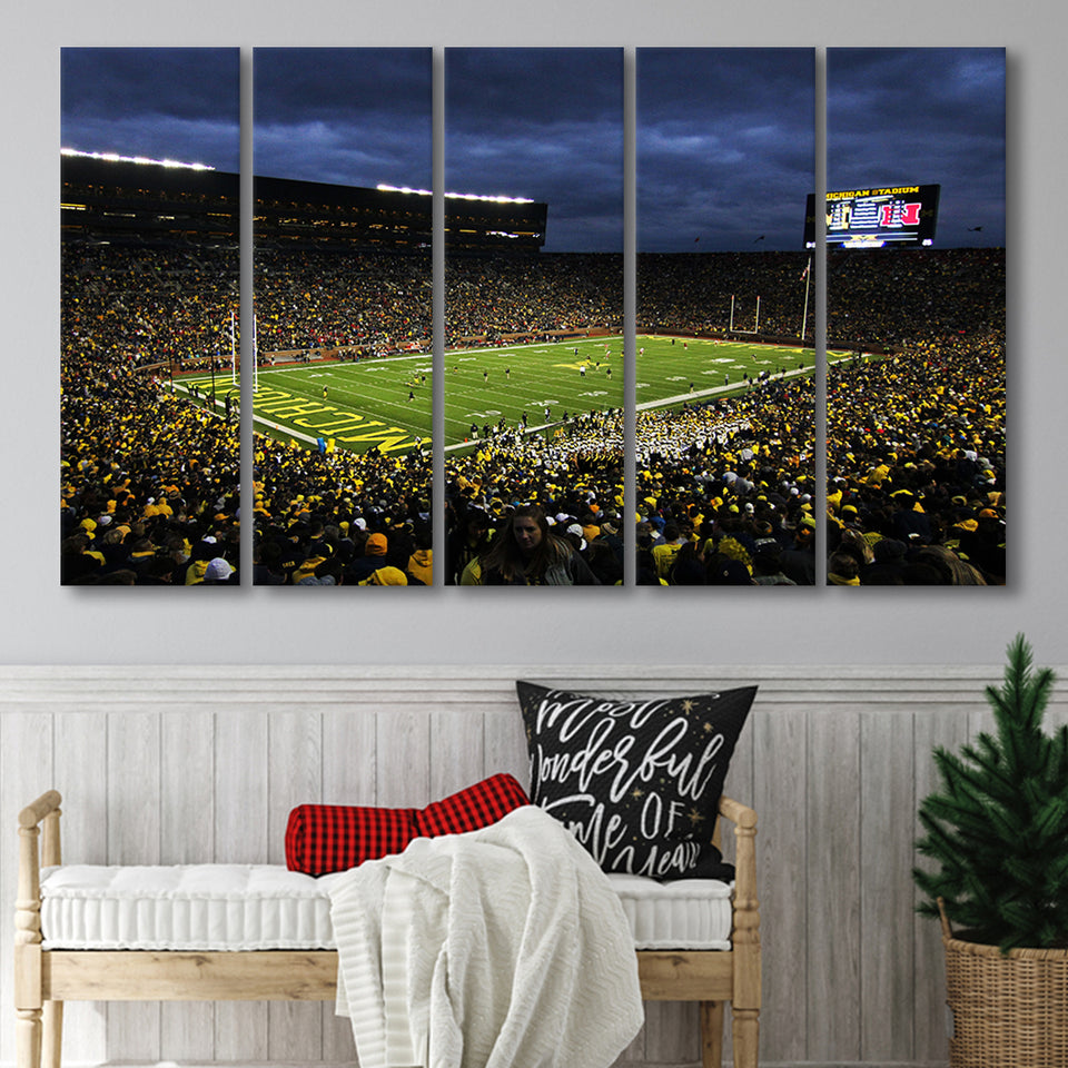 Michigan the Big House, Stadium Canvas, Sport Art, Gift for him, Multi Panels B, Canvas Prints Wall Art Decor