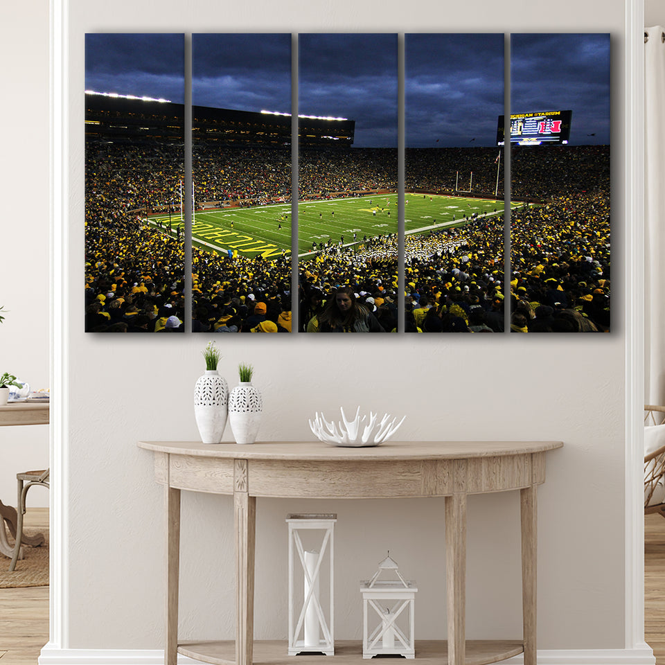 Michigan the Big House, Stadium Canvas, Sport Art, Gift for him, Multi Panels B, Canvas Prints Wall Art Decor