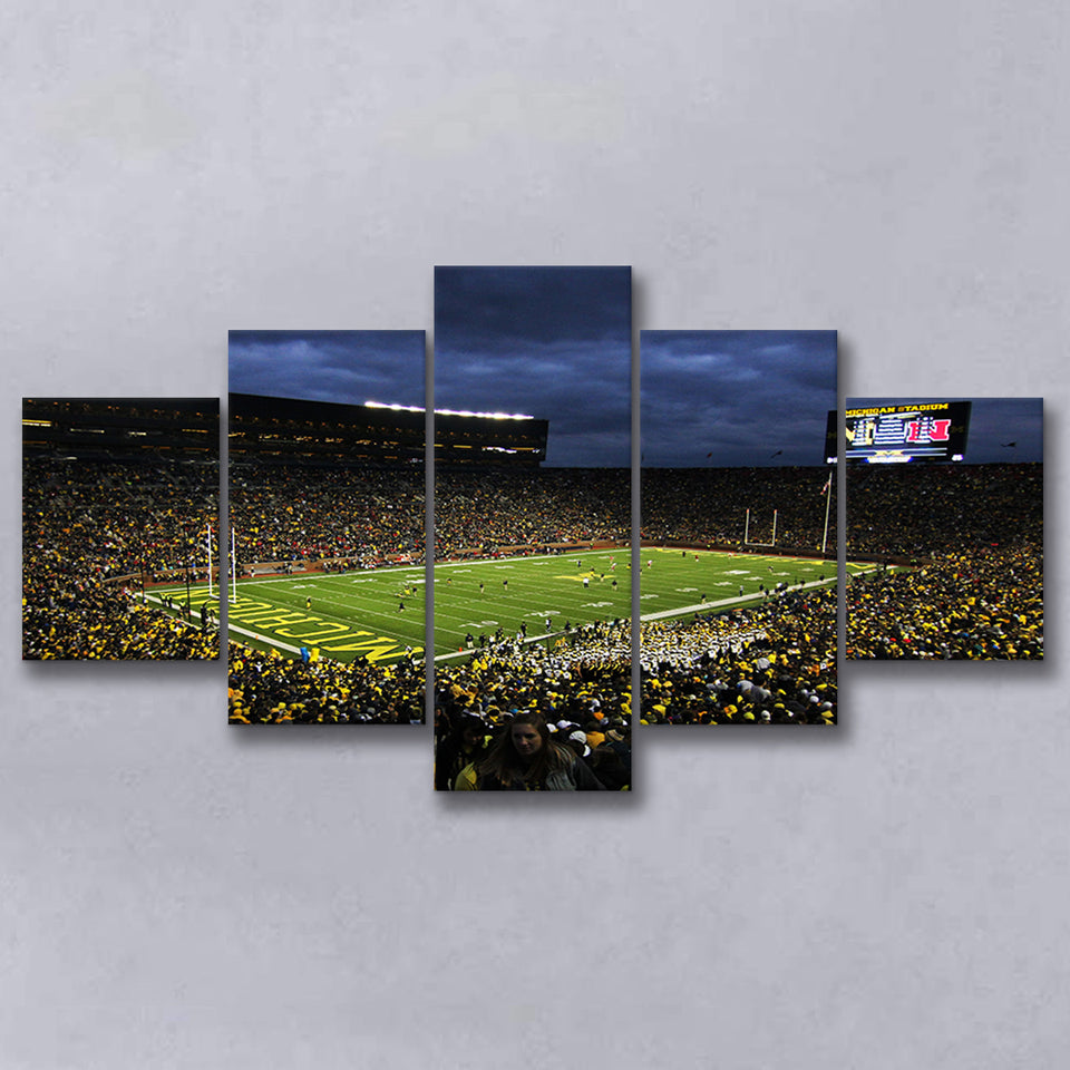 Michigan the Big House, Stadium Canvas, Sport Art, Large Canvas, Multi Panels, Canvas Prints Wall Art Decor