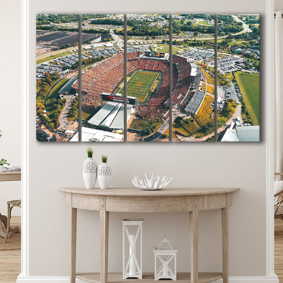 Midamerican Energy Field Stadium Canvas Prints Jack Trice Stadium Wall,Multi Panels B,Sport Stadium Art Prints, Fan Gift