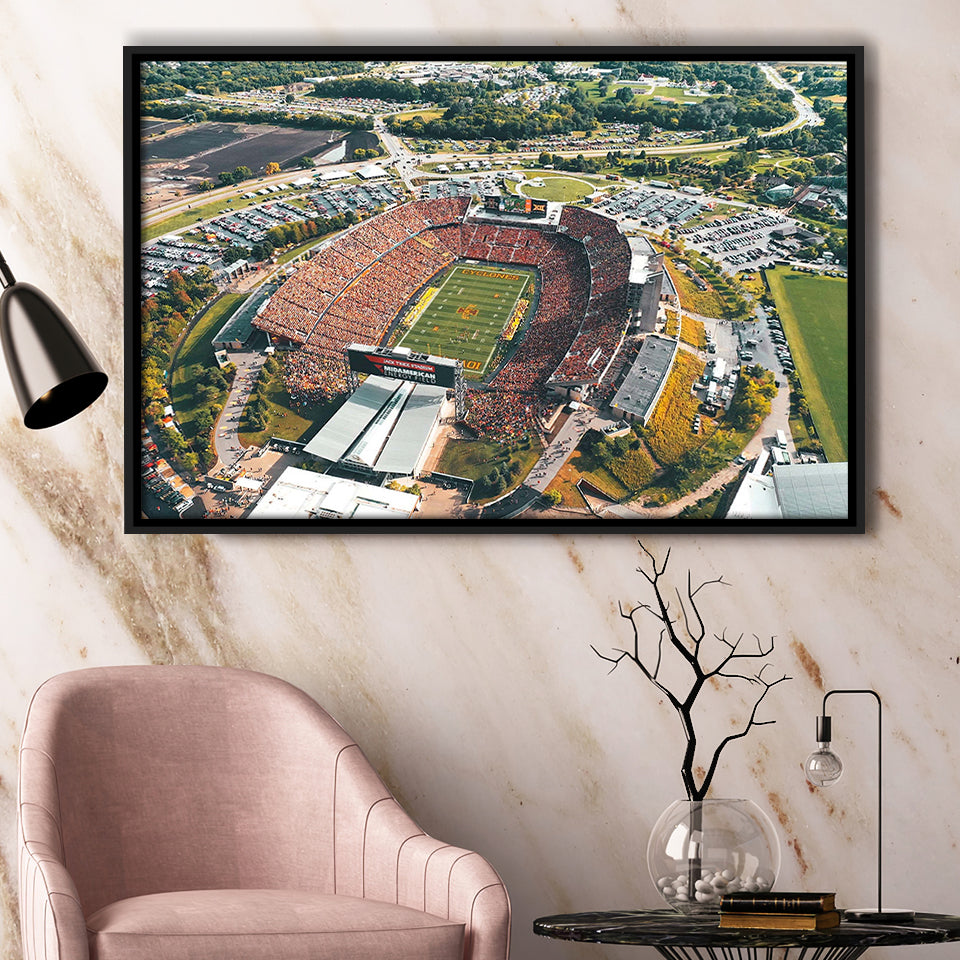 Midamerican Energy Field Stadium Framed Canvas Prints Jack Trice Stadium Wall,Sport Stadium Art Prints, Fan Gift
